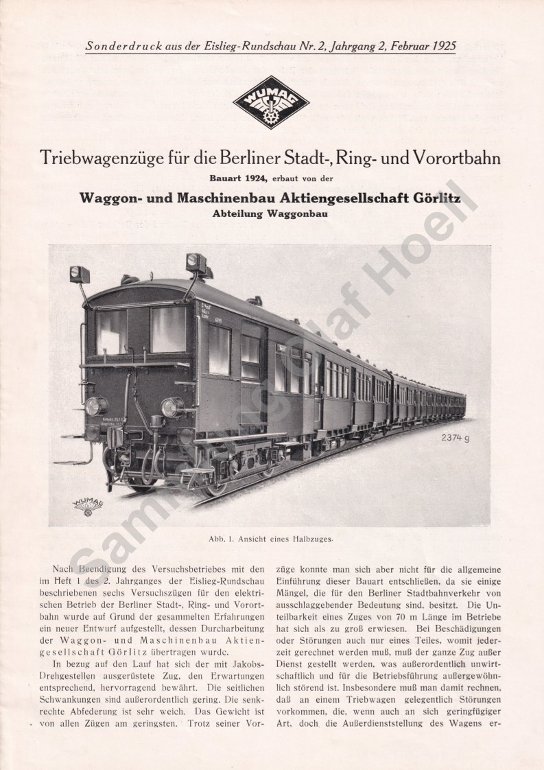 Baureihe ET 169 - Bauart Bernau - WUMAG - S-Bahn Berlin Baureihe ET 169 - Bauart Bernau - WUMAG - S-Bahn Berlin