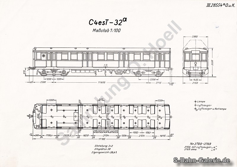 Skizze des Triebwagens der Bauart Wannsee - S-Bahn-Galerie.de Skizze des Triebwagens der Bauart Wannsee - S-Bahn-Galerie.de