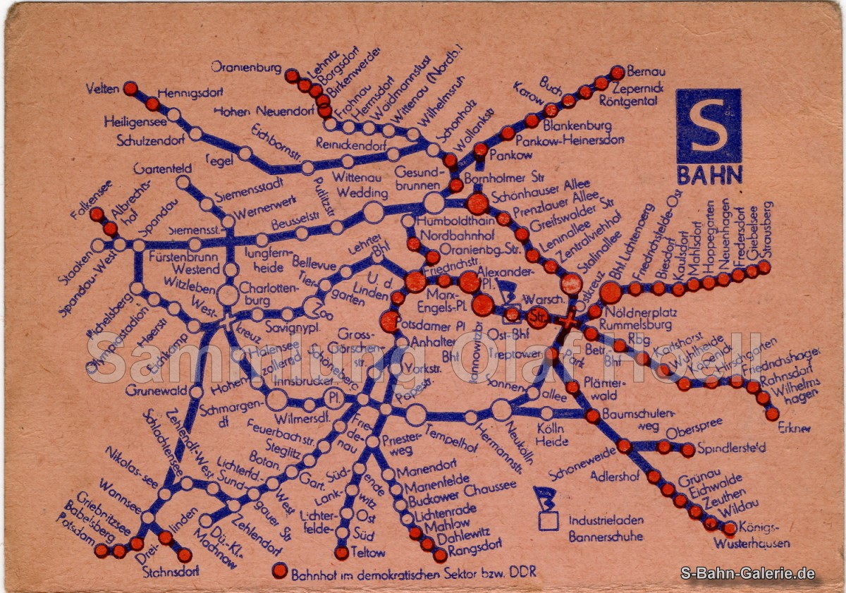 Netzplan der S-Bahn Berlin von 1950 - S-Bahn-Galerie.de Netzplan der S-Bahn Berlin von 1950 - S-Bahn-Galerie.de