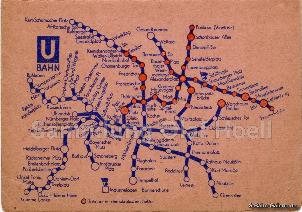 Netzplan der U-Bahn Berlin von 1950 - S-Bahn-Galerie.de Netzplan der U-Bahn Berlin von 1950 - S-Bahn-Galerie.de