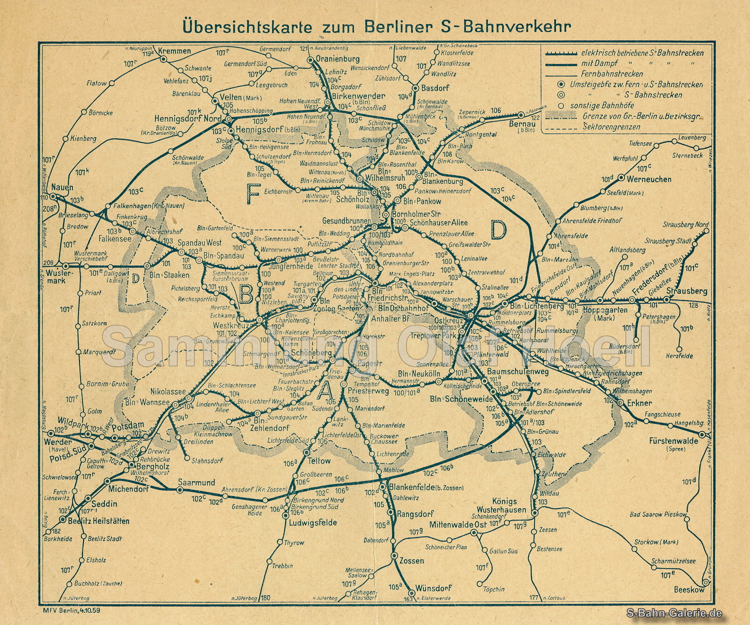 Netzplan der S-Bahn Berlin vom 04.10.1959 - S-Bahn-Galerie.de Netzplan der S-Bahn Berlin vom 04.10.1959 - S-Bahn-Galerie.de