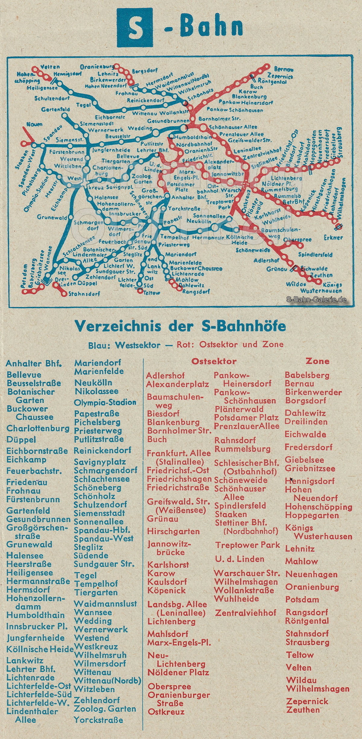 Netzplan der S-Bahn Berlin ca. 1960 - S-Bahn-Galerie.de Netzplan der S-Bahn Berlin ca. 1960 - S-Bahn-Galerie.de