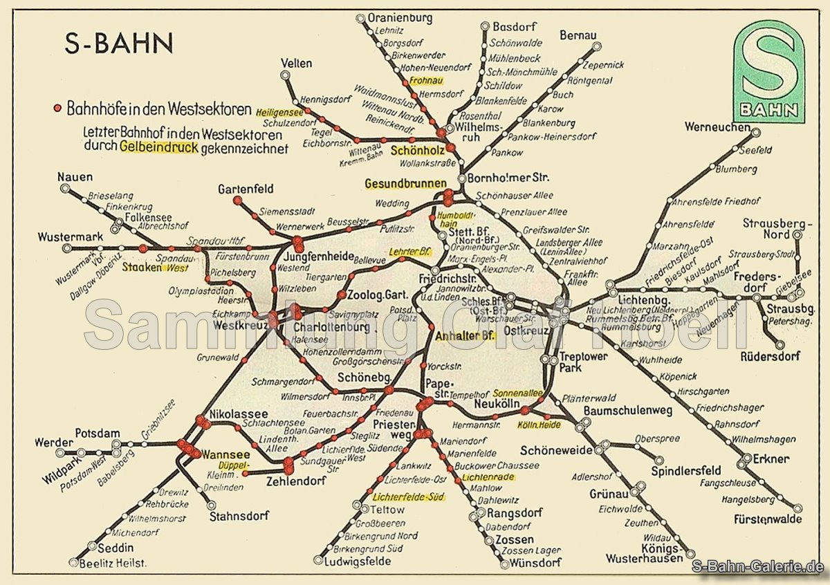 Netzplan der S-Bahn Berlin von 1960 - S-Bahn-Galerie.de Netzplan der S-Bahn Berlin von 1960 - S-Bahn-Galerie.de