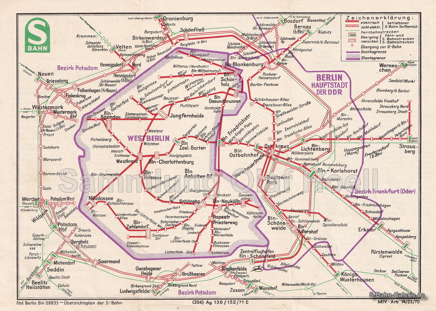 Netzplan der S-Bahn Berlin von 1971 - S-Bahn-Galerie.de Netzplan der S-Bahn Berlin von 1971 - S-Bahn-Galerie.de