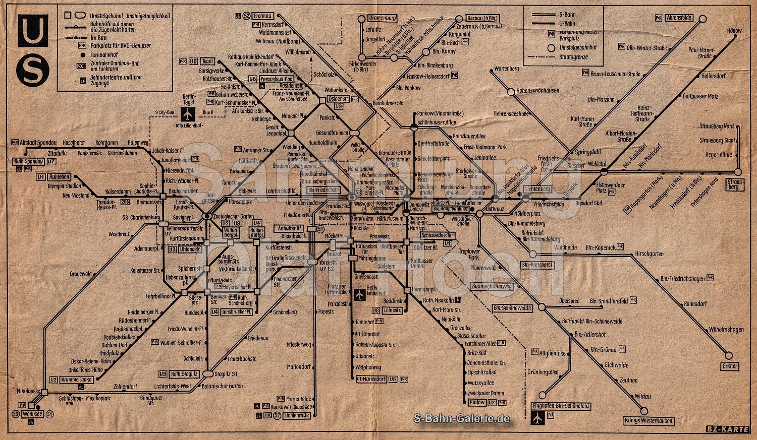 Karte in der BZ gedruckt von 1990 - S-Bahn-Galerie.de Karte in der BZ gedruckt von 1990 - S-Bahn-Galerie.de