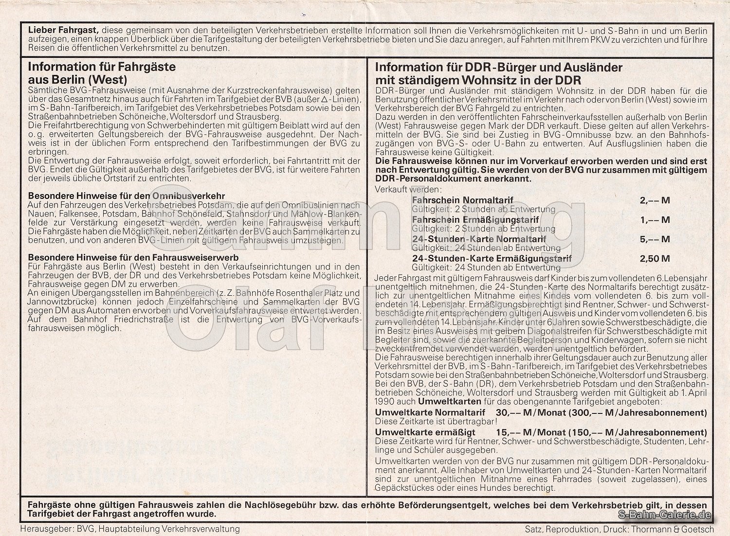 Netzplan der S-Bahn Berlin vom 01.04.1990 - S-Bahn-Galerie.de Netzplan der S-Bahn Berlin vom 01.04.1990 - S-Bahn-Galerie.de
