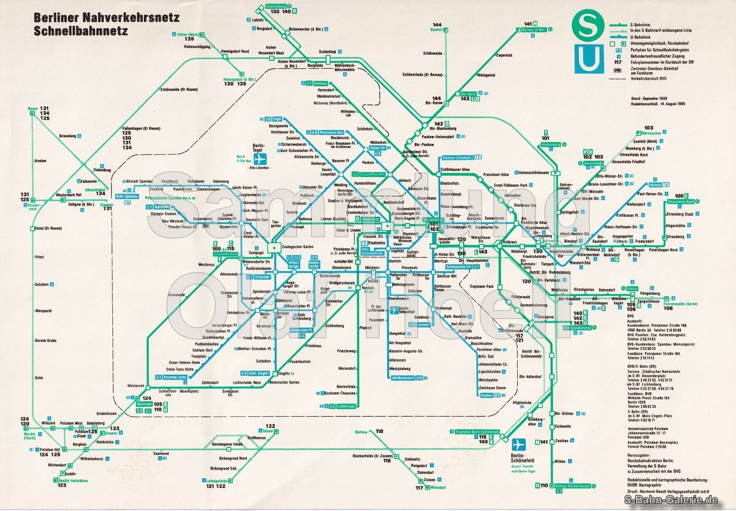 Netzplan der S-Bahn Berlin vom 30.09.1990 - S-Bahn-Galerie.de Netzplan der S-Bahn Berlin vom 30.09.1990 - S-Bahn-Galerie.de