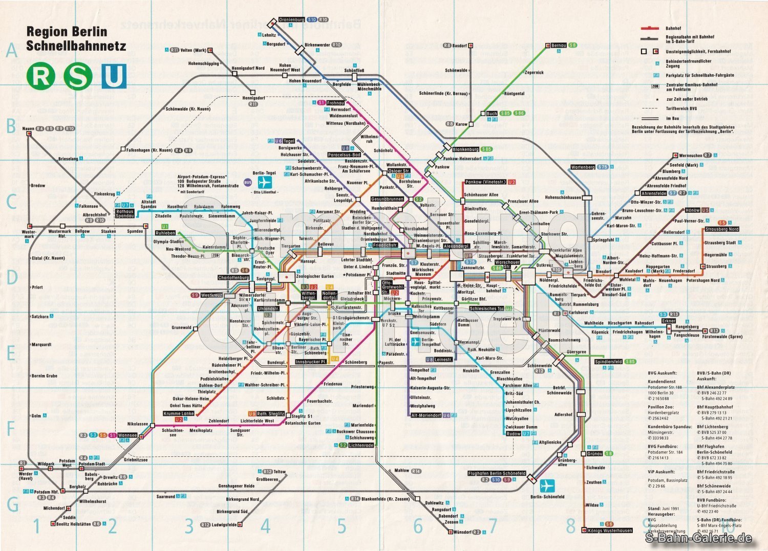 Netzplan der S-Bahn Berlin vom Juni 1991 - S-Bahn-Galerie.de Netzplan der S-Bahn Berlin vom Juni 1991 - S-Bahn-Galerie.de