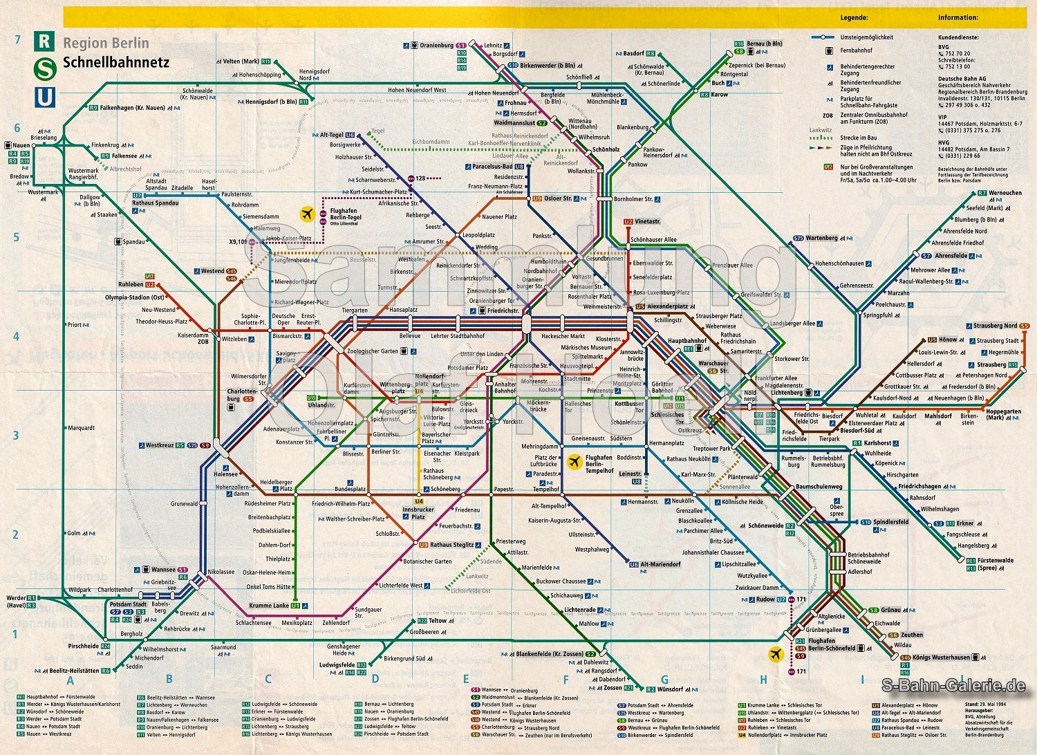 Netzplan der S-Bahn Berlin vom 29.05.1994 - S-Bahn-Galerie.de Netzplan der S-Bahn Berlin vom 29.05.1994 - S-Bahn-Galerie.de