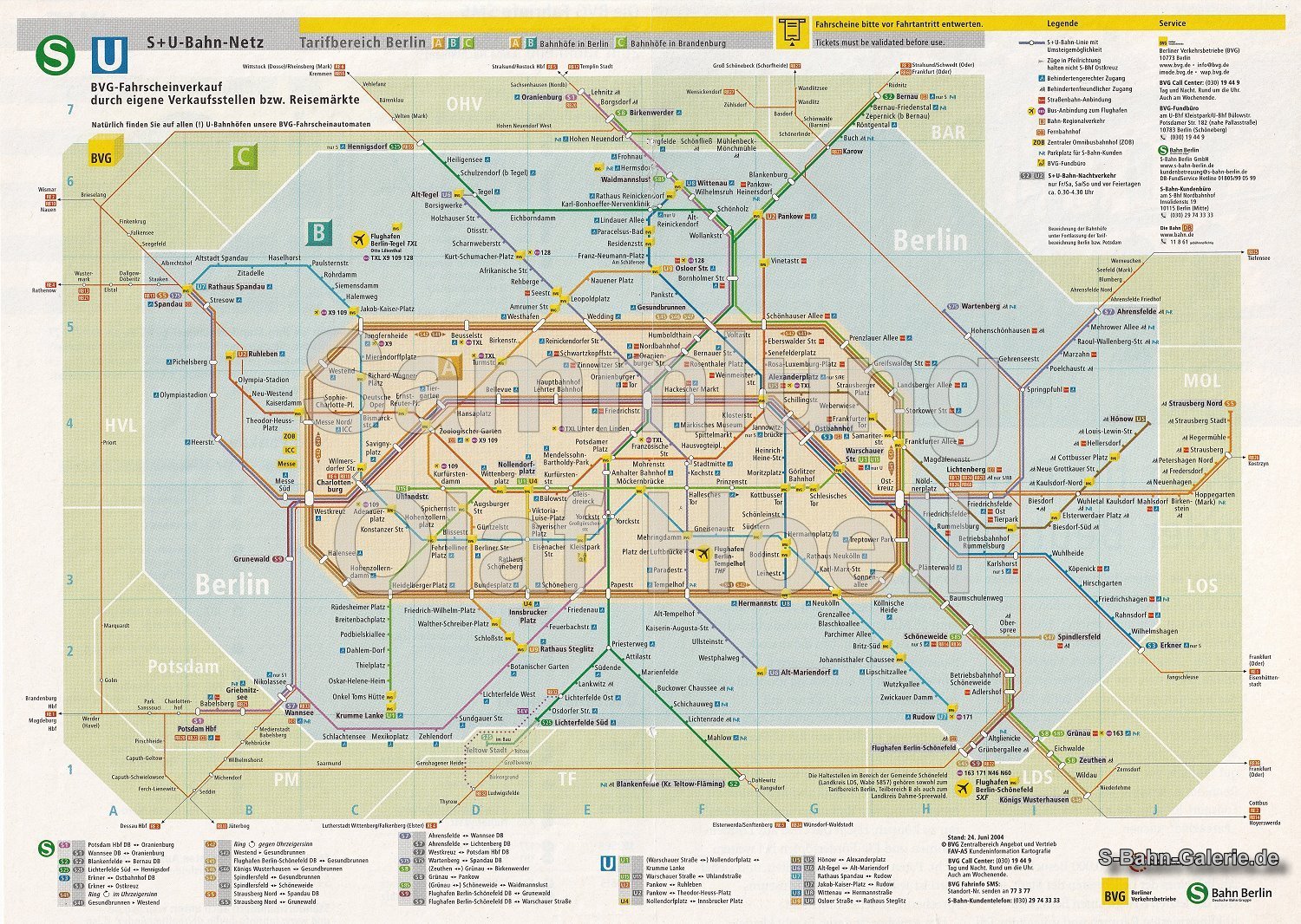 Netzplan der S-Bahn Berlin vom 24.06.2004 - S-Bahn-Galerie.de Netzplan der S-Bahn Berlin vom 24.06.2004 - S-Bahn-Galerie.de