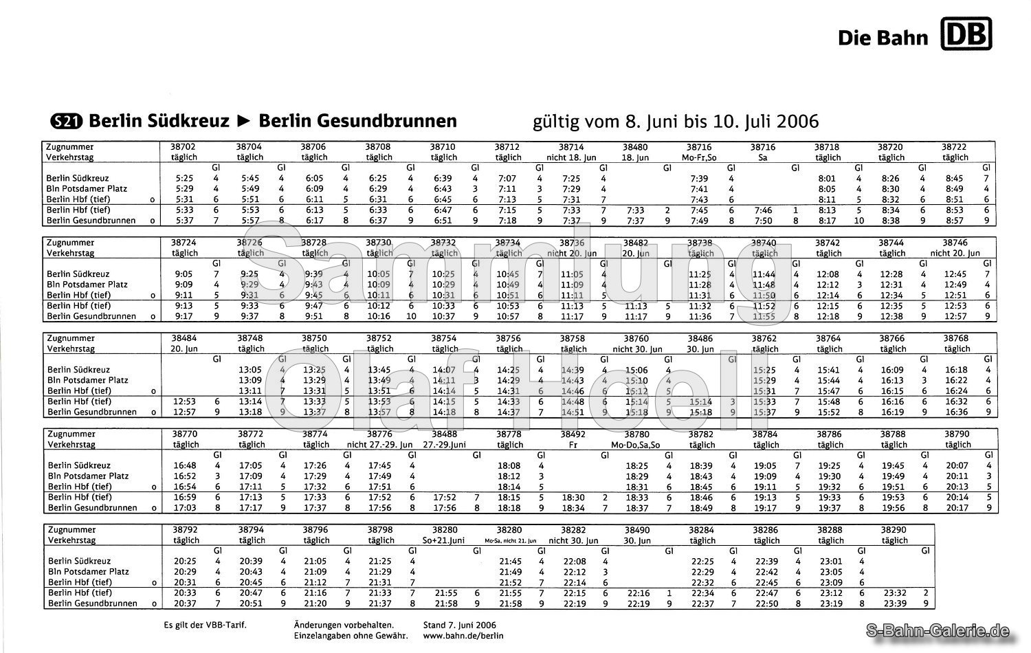 Netzplan der S-Bahn Berlin vom 28.05.2006 - S-Bahn-Galerie.de Netzplan der S-Bahn Berlin vom 28.05.2006 - S-Bahn-Galerie.de