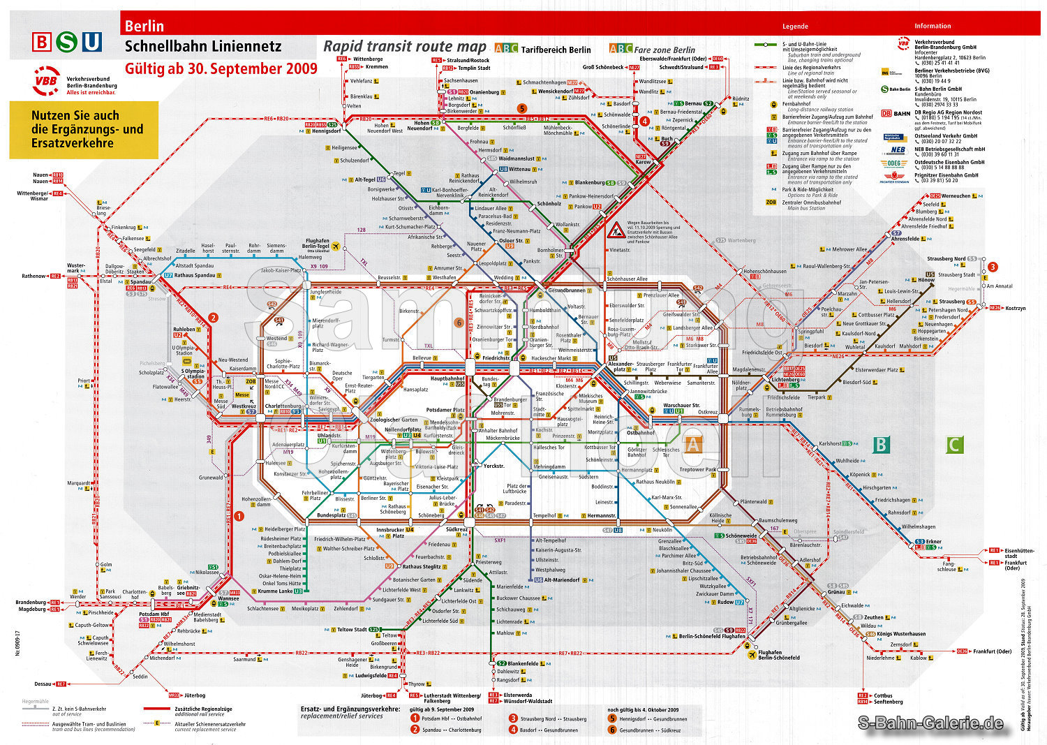 Netzplan der S-Bahn Berlin vom 30.09.2009 - S-Bahn-Galerie.de Netzplan der S-Bahn Berlin vom 30.09.2009 - S-Bahn-Galerie.de
