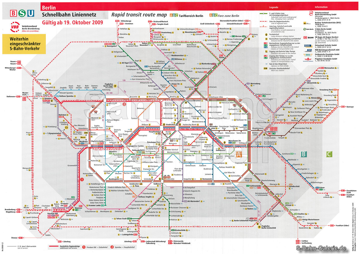 Netzplan der S-Bahn Berlin vom 19.10.2009 - S-Bahn-Galerie.de Netzplan der S-Bahn Berlin vom 19.10.2009 - S-Bahn-Galerie.de