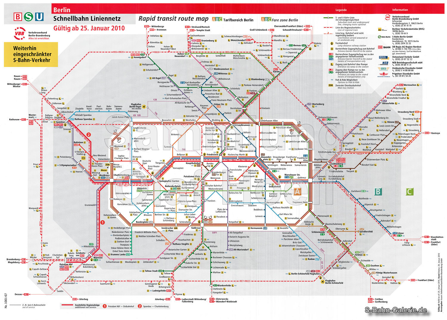Netzplan der S-Bahn Berlin vom 25.01.2010 - S-Bahn-Galerie.de Netzplan der S-Bahn Berlin vom 25.01.2010 - S-Bahn-Galerie.de
