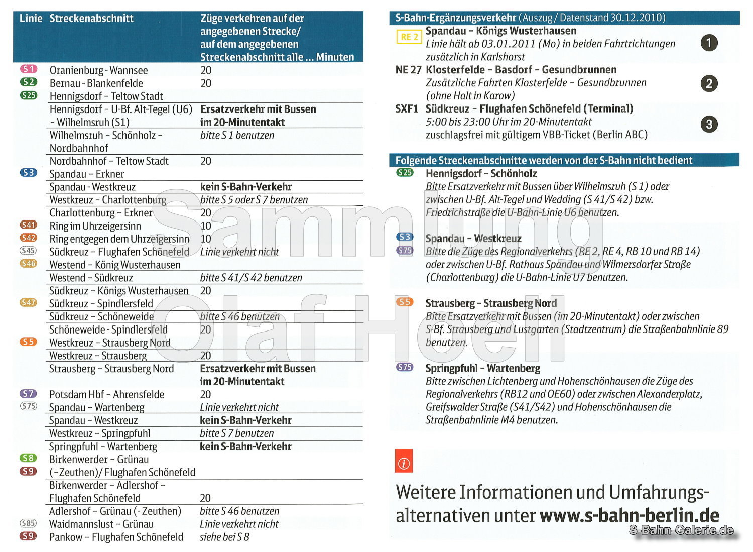 Netzplan der S-Bahn Berlin vom 02.01.2011 - S-Bahn-Galerie.de Netzplan der S-Bahn Berlin vom 02.01.2011 - S-Bahn-Galerie.de