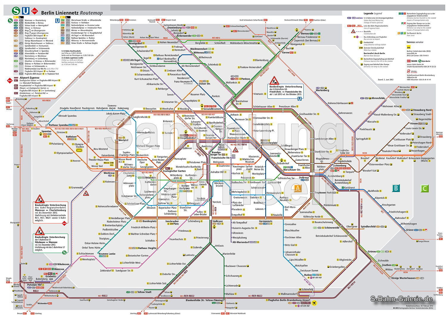 Netzplan der S-Bahn Berlin vom 03.06.2013 Netzplan der S-Bahn Berlin vom 03.06.2013