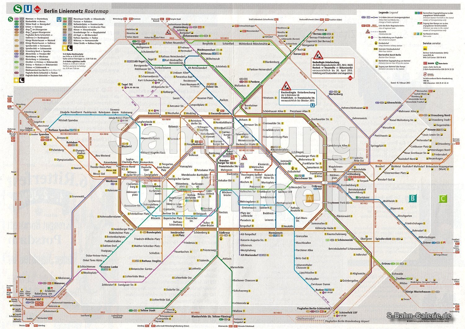 Netzplan der S-Bahn Berlin vom 01.02.2013 Netzplan der S-Bahn Berlin vom 01.02.2013