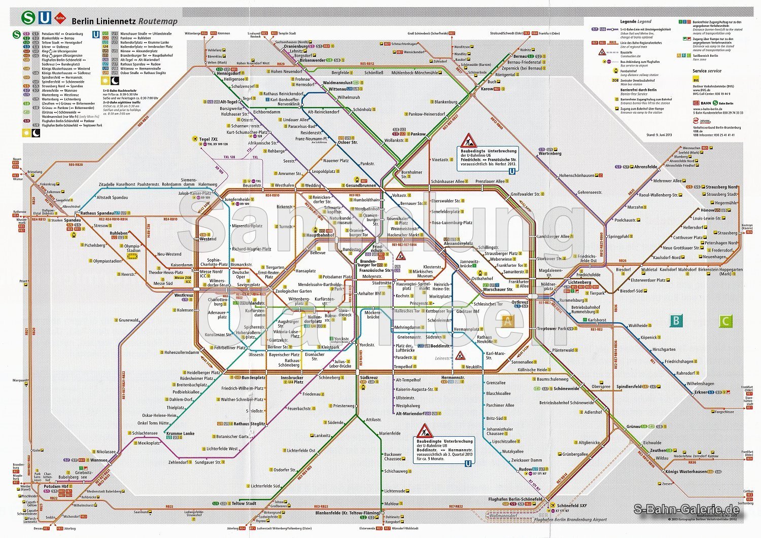 Netzplan der S-Bahn Berlin vom 06.05.2013 Netzplan der S-Bahn Berlin vom 06.05.2013