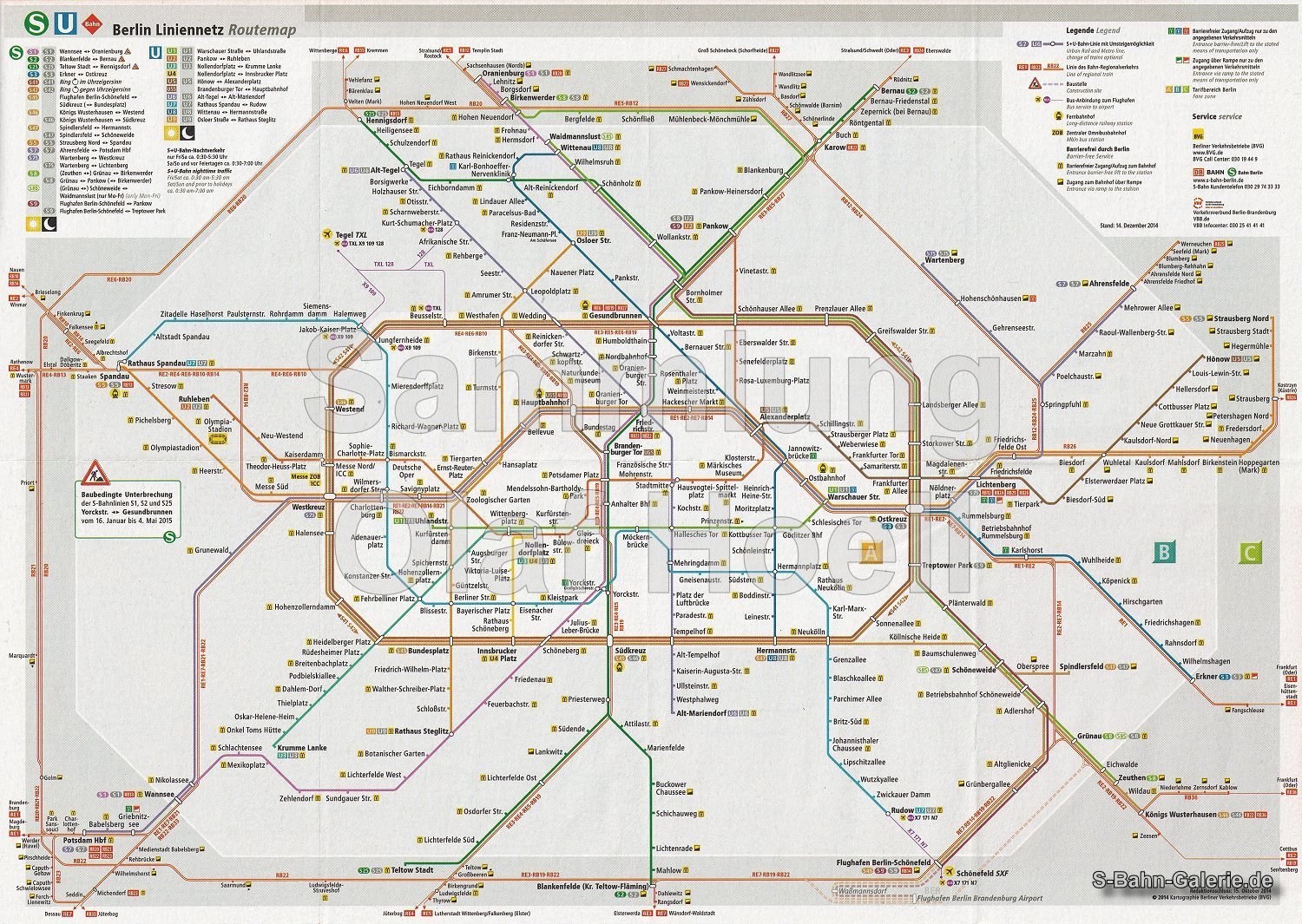 Netzplan der S-Bahn Berlin vom 14.12.2014 Netzplan der S-Bahn Berlin vom 14.12.2014