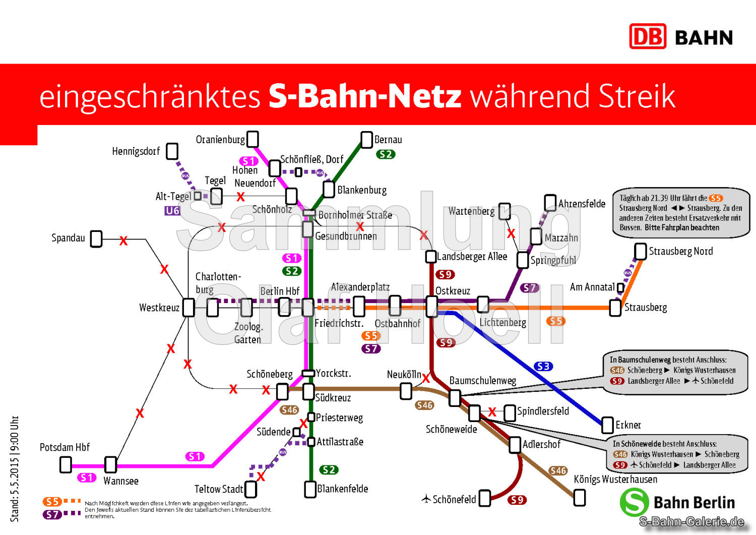 Netzplan der S-Bahn Berlin vom 05.05.2015 Netzplan der S-Bahn Berlin vom 05.05.2015