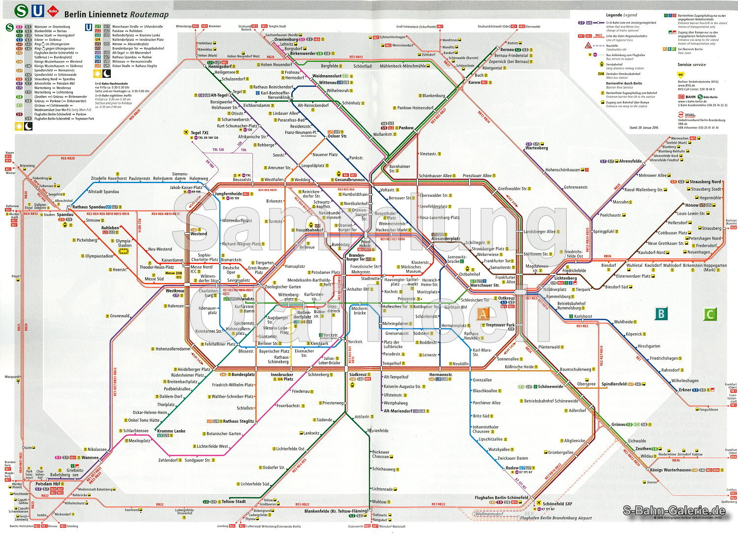 Netzplan der S-Bahn Berlin vom 29.01.2016 Netzplan der S-Bahn Berlin vom 29.01.2016
