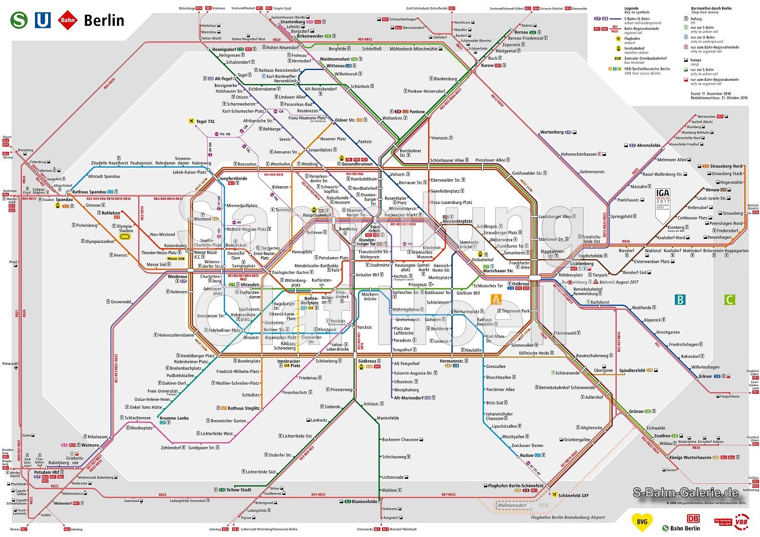 Netzplan der S-Bahn Berlin vom 11.12.2016 Netzplan der S-Bahn Berlin vom 11.12.2016