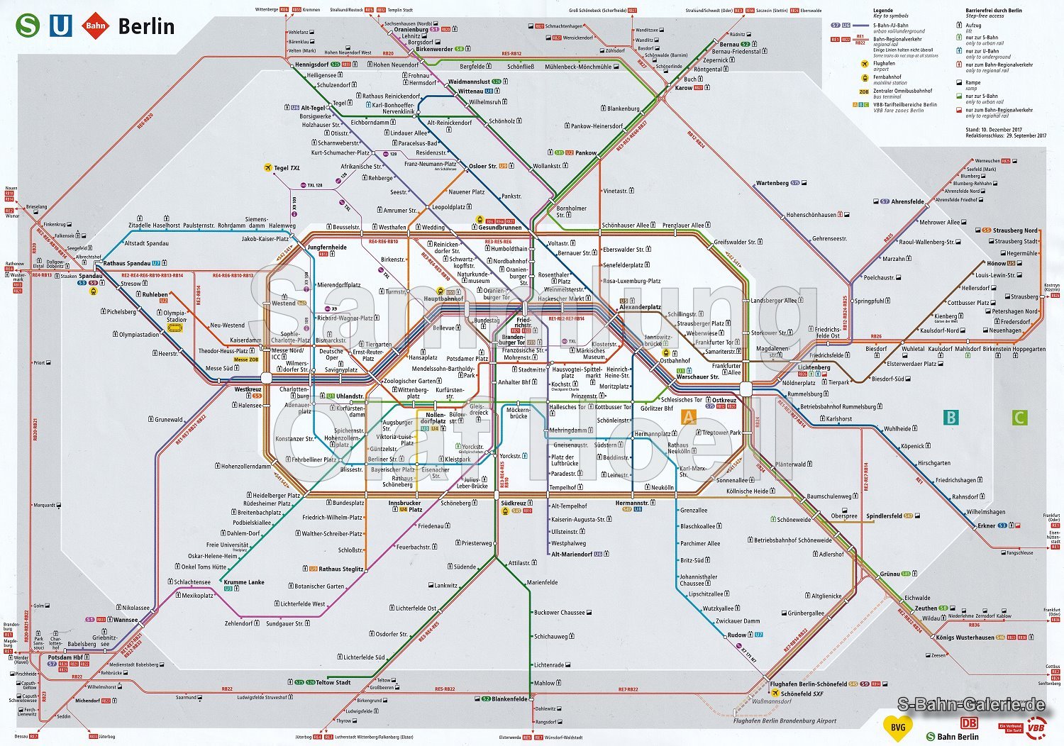 Netzplan der S-Bahn Berlin vom 10.12.2017 Netzplan der S-Bahn Berlin vom 10.12.2017